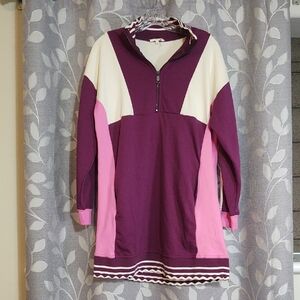 Entro Purple and White Knit Pullover Sweater Top size S